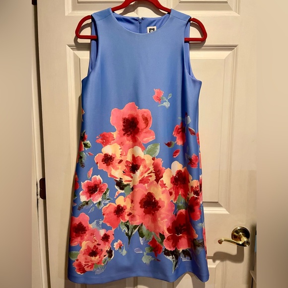 Anne Klein Dresses & Skirts - Anne Klein Blue & Pink Floral Dress Sz 6